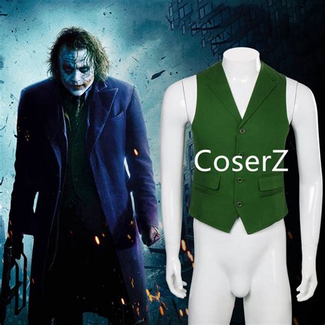 Batman Dark Knight Rise Joker Cosplay Costume Shirt + Green Vest + Tie ...