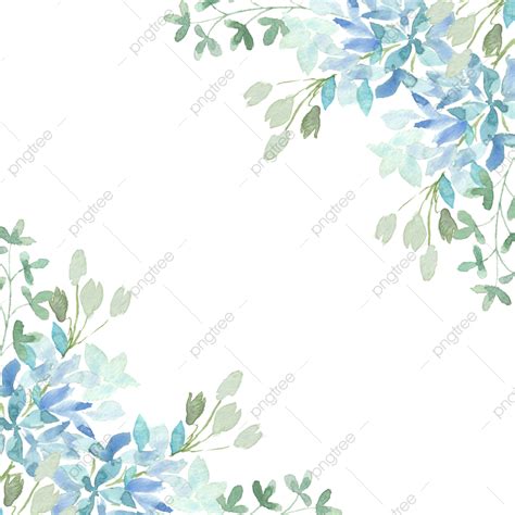 Soft Blue Delphinium Watercolor Flower Border, Border, Wedding, Watercolor Flowers PNG ...