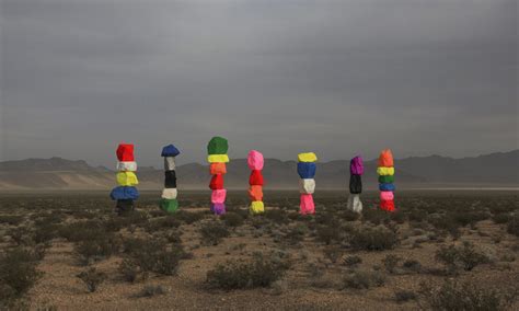 Ugo Rondinone’s Seven Magic Mountains art installation in Las Vegas.