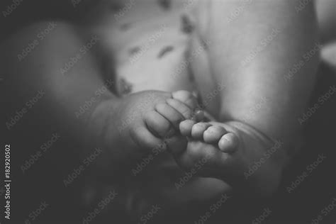 Baby Feet in Black & White Stock Photo | Adobe Stock