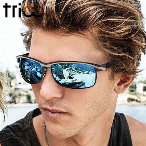 Aliexpress.com : Buy TRIOO Goggle Sunglasses Men Polarized Mirror Blue Oculos UV400 Driving Sun ...