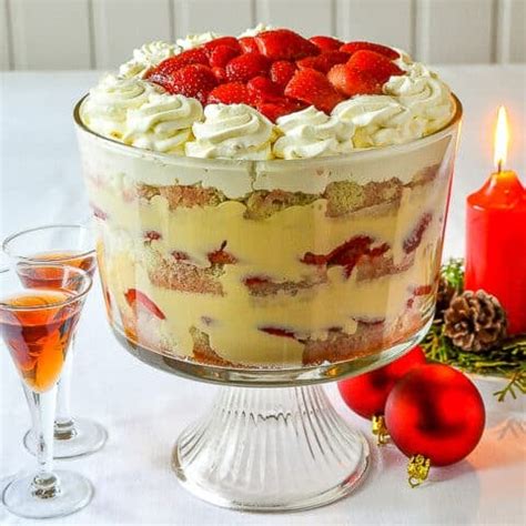 Strawberries and Cream Sherry Trifle. An old fashioned homemade recipe!