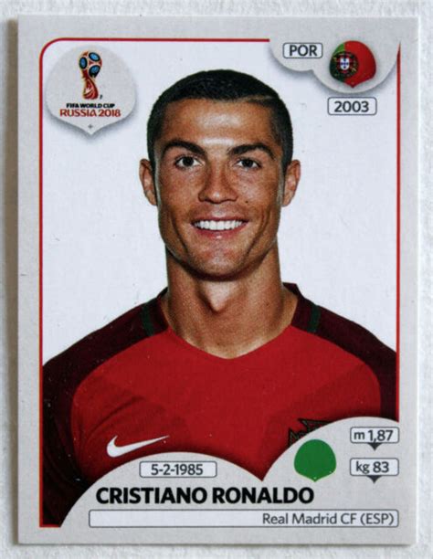 Panini Soccer Sticker Card Cristiano Ronaldo #118 World Cup Russia 2018 ...