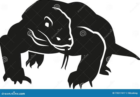 Komodo dragon stock vector. Illustration of komodoensis - 73517417