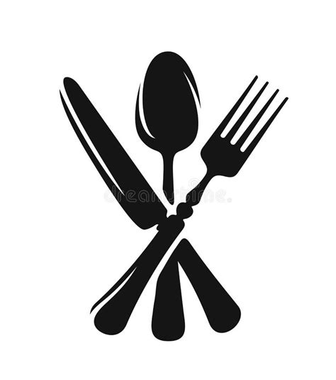 Spoon, Fork and Knife Vector. Stock Vector - Illustration of cross, equipment: 100058471