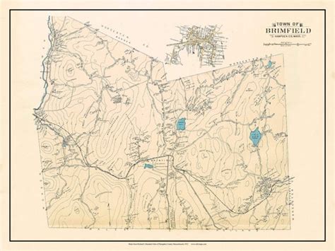 Brimfield 1912 Old Town Map Custom Reprint Hampden County | Etsy UK