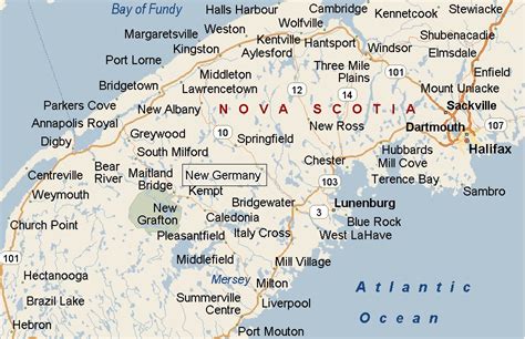 Where is New Germany, Nova Scotia? see area map & more