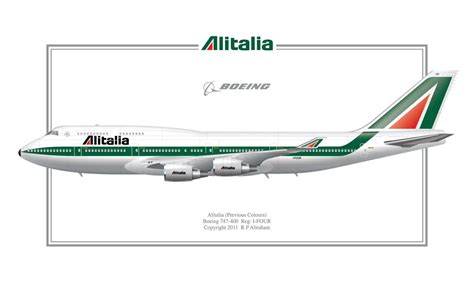 Alitalia Boeing 747-400 Airplane Drawing, Boeing 747 400, Airline Logo, Aircraft Art, Photo ...