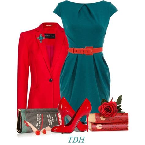 Teal & Red | Teal outfits, Work dresses outfits, Clothes