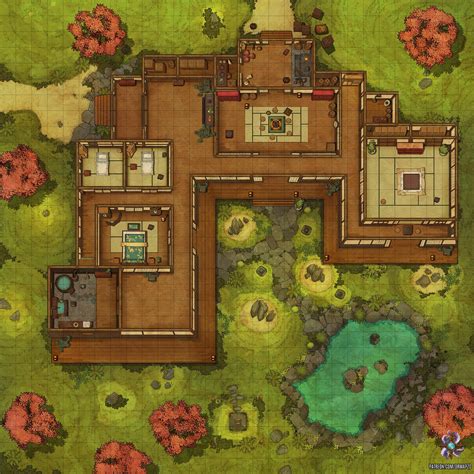 Asian Style House Battle Map 30x30 : r/dndmaps