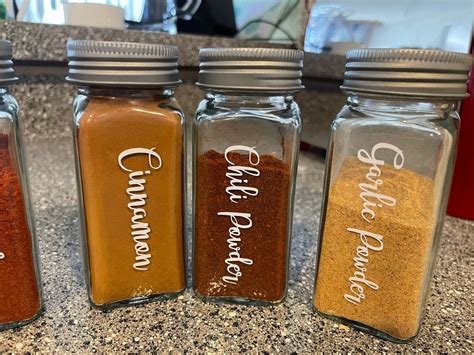 Custom Spice Jar Set Kitchen Decor Spice Jars Set of 6 Jars | Etsy