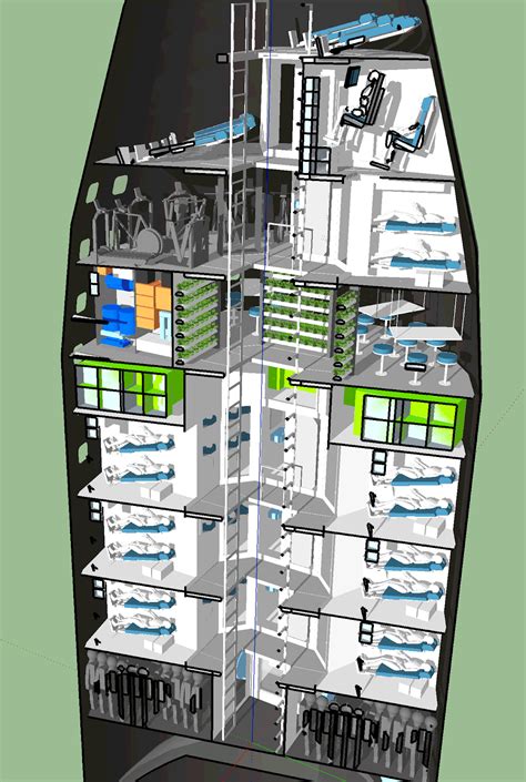 SpaceX Starship interior concept for 100 passengers by Joseph Lantz | human Mars