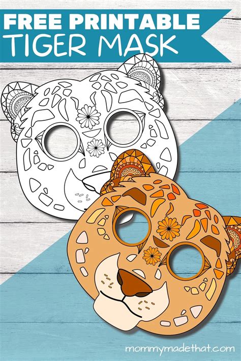 Free Printable Tiger Mask & Super Cute Tiger Face Template