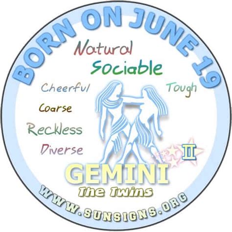 June 19 Zodiac Horoscope Birthday Personality - SunSigns.Org