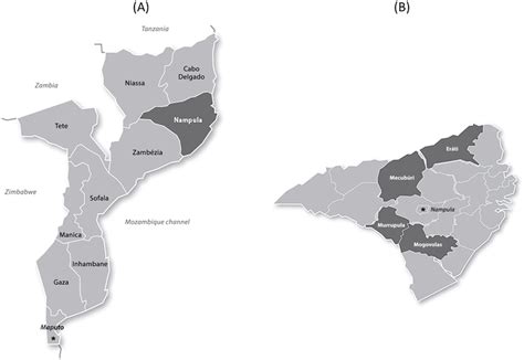 Maps of Mozambique and Nampula province. (A) Location of Nampula ...