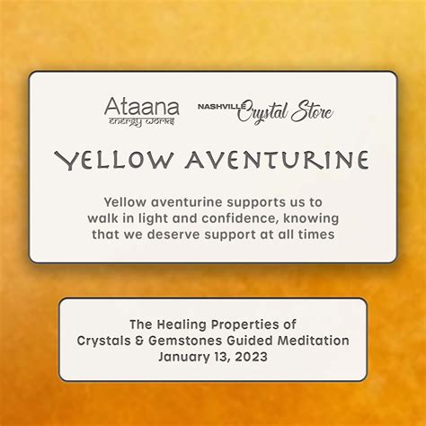 Yellow Aventurine Guided Meditation 01/13/23 - Ataana Healing Method