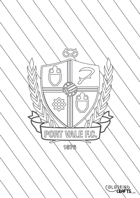 Striped Port Vale Badge Printable Colouring Page - Colouring Crafts