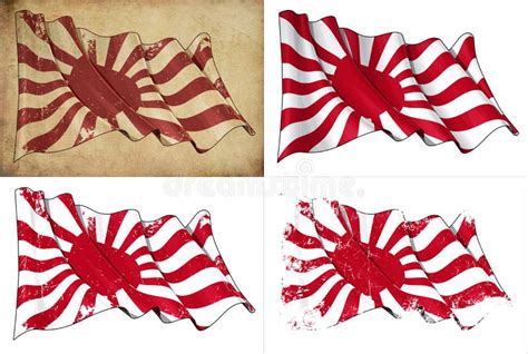 Japan S Imperial Navy Historic Flag Stock Illustration - Illustration ...