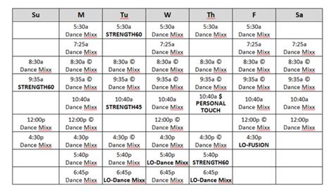 New Schedule - Jazzercise Chesterfield