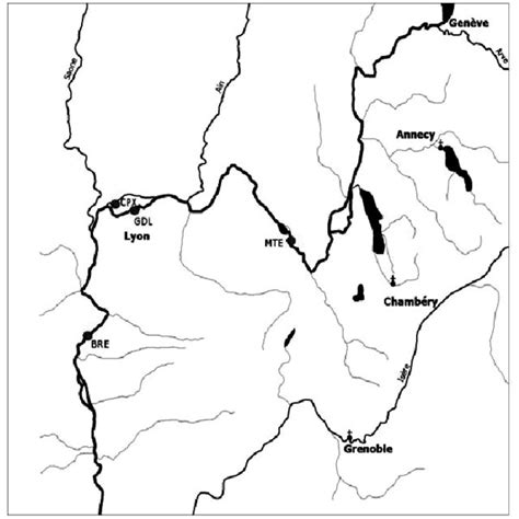 1. Le bassin versant du Rhône en France (d'après Olivier, com. pers.).... | Download Scientific ...