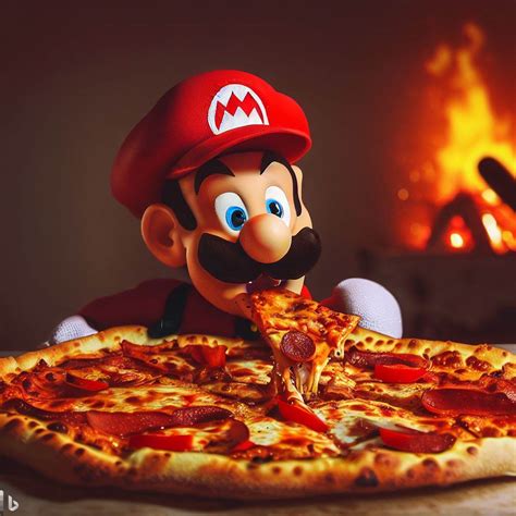 mario eats a pizza : r/Mario_AI_Art