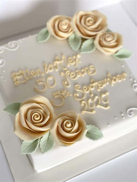 Golden Roses Wedding Anniversary Cake | Anniversary