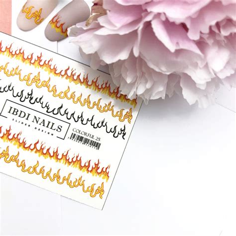 IBDI Flame nail decals / sliders #Colorful 25 – NashlyNails