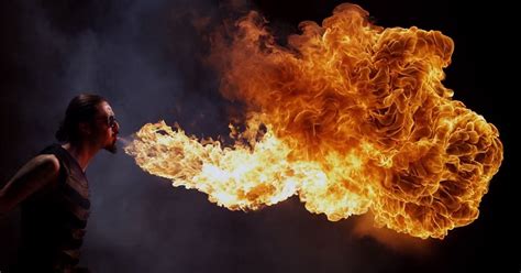 Fire Breathers Captured in Slow Mo and Bullet Time Using 50 Cameras