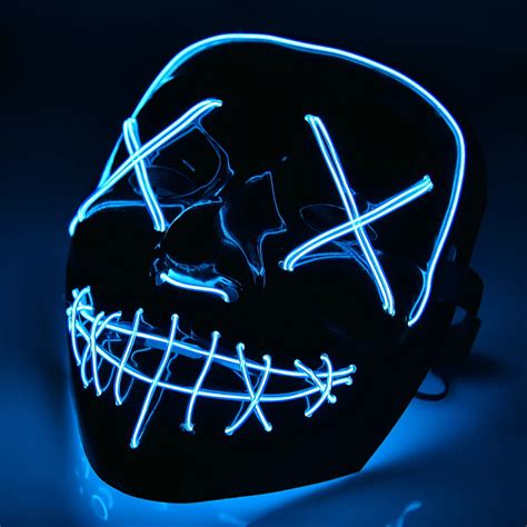 Led Mask Glowing Halloween Mask Neon Skull Scary Mask Party Festival Brithday New Year Gift ...