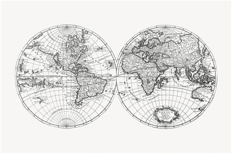 Vintage world map illustration, artwork | Premium Photo - rawpixel