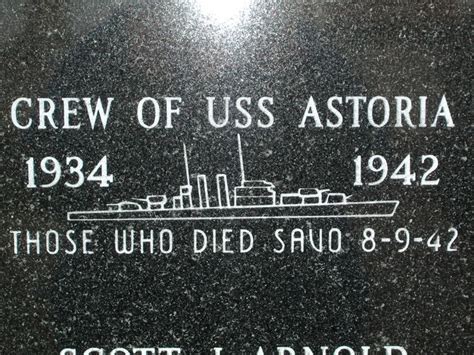 Memorial plaque in Astoria, Oregon honoring the crew of the USS Astoria ...