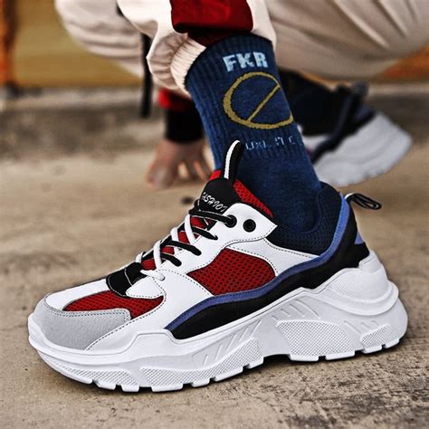 Bomlight Thick Sole Platform Sneakers Men Vulcanize Shoes Man Mixed ...