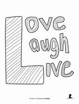 Live Laugh Love Coloring Pages Adult Sketch Page sketch template