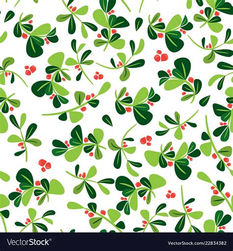 Christmas seamless holly berry pattern Royalty Free Vector