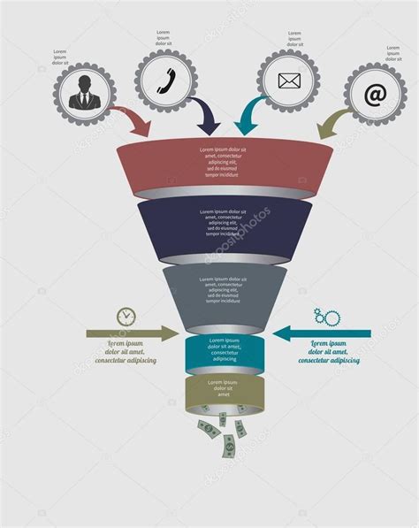 Funnel flow chart. Vector Template for diagram, graph, presentation and chart — Stock Vector ...