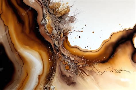 Premium Photo | Abstract marble texture in brown shades fluid design backgrounds wih gold ...