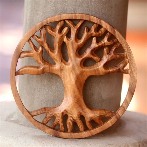 Modern Balinese Relief Panel Tree Theme Wall Sculpture - Living Tree ...