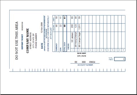 a blank receipt is shown with the number and date on it's front side