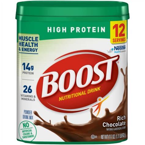 Boost® High Protein Rich Chocolate Nutritional Powder Drink Mix, 17.7 oz - Kroger