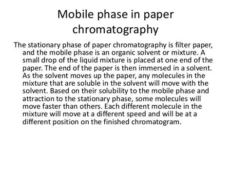 Mobile phase in chromatography