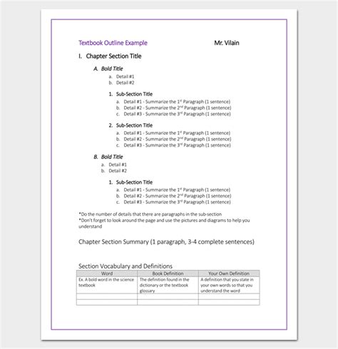 Content Outline Template