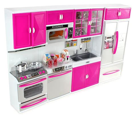 Kitchen Connection My Modern Kitchen Full Deluxe Kit Kitchen Playset With Toy Doll, Lights, And ...