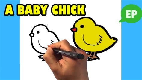 How to Draw a Baby Chick - Cute Animals - Easy Pictures to Draw - YouTube