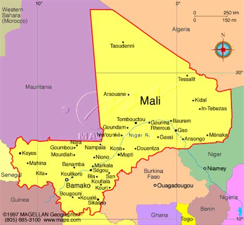 Mali Map and Mali Satellite Images