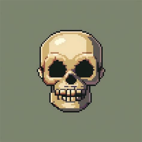 Retro Pixel Art Skull Emoji | Premium AI-generated image