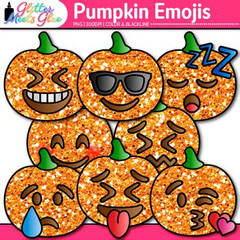 Pumpkin Emoji Clipart Halloween Emoticons Clip Art Black & White ...