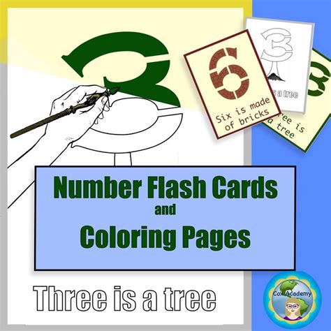 Number Flash Card and Coloring Pages | Flashcards, Coloring pages, Cards