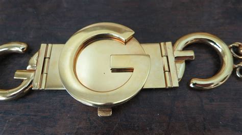 Vintage GUCCI GG Gold Logo Belt Horsebit Chain Belt Classic Fashion from Caught My Fancy on Etsy ...