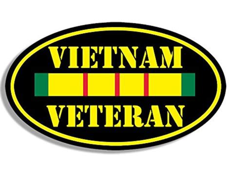 3x5 inch Black Oval VIETNAM VETERAN Sticker Vet NAM Ribbon | Etsy