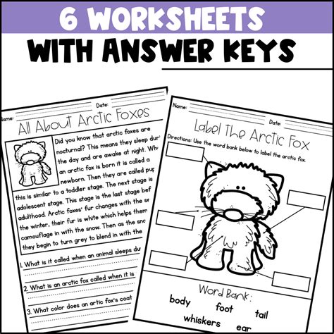 Life Cycle of an Arctic Fox Activities, Worksheets, Book - Arctic Fox ...